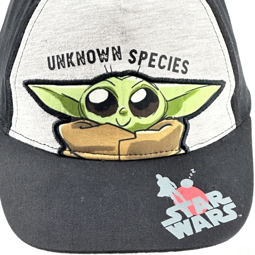 Star Wars‎ Grogu Baby Yoda Snapback Hat Kids OSFM Black Gray Unknown Species